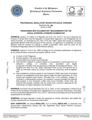 PROFESSIONAL REGULATORY BOARD FOR SOCIAL .